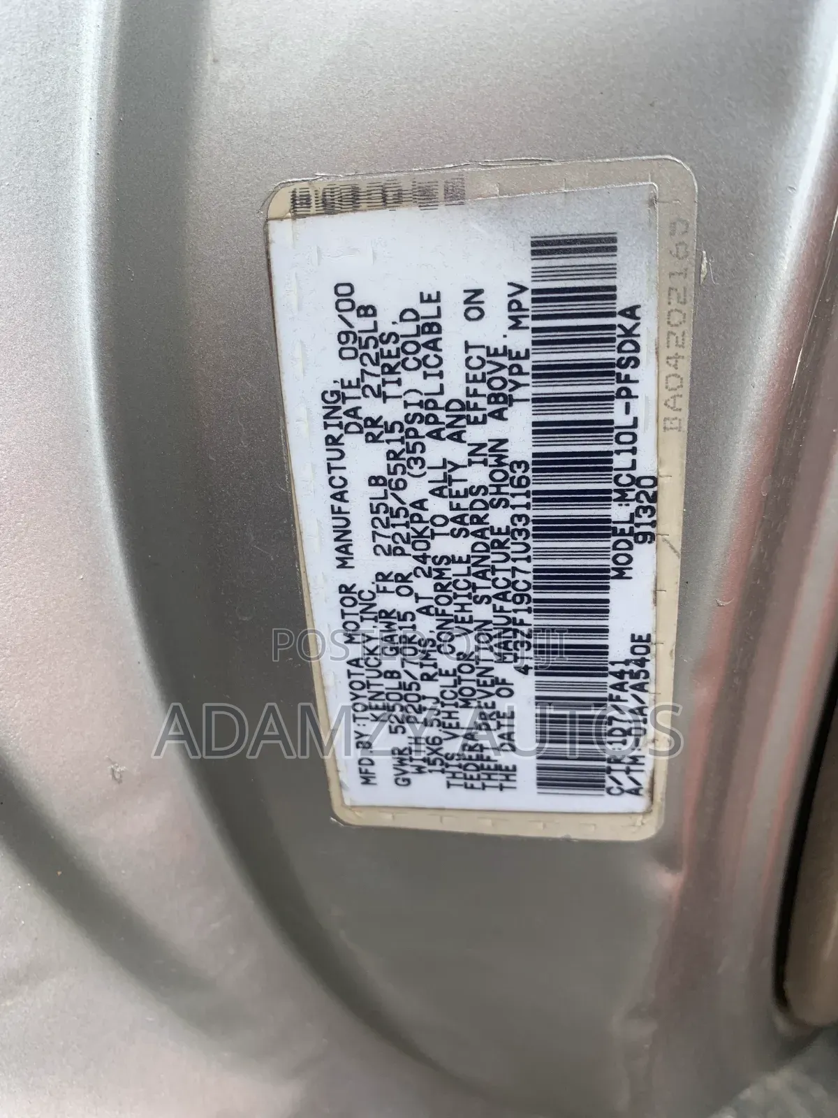 Toyota Sienna 2003 Silver