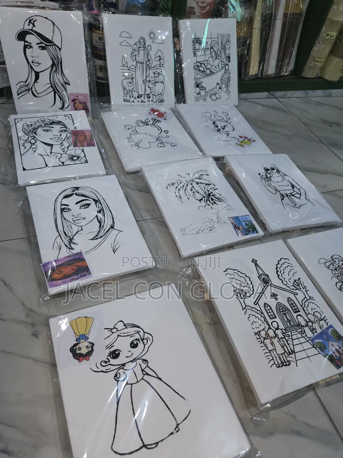 Predrawn Canvas With Easel for Sip and Paint Activity