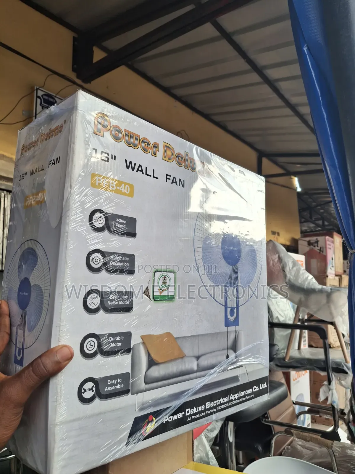Power Deluxe Wall Fan 16inches