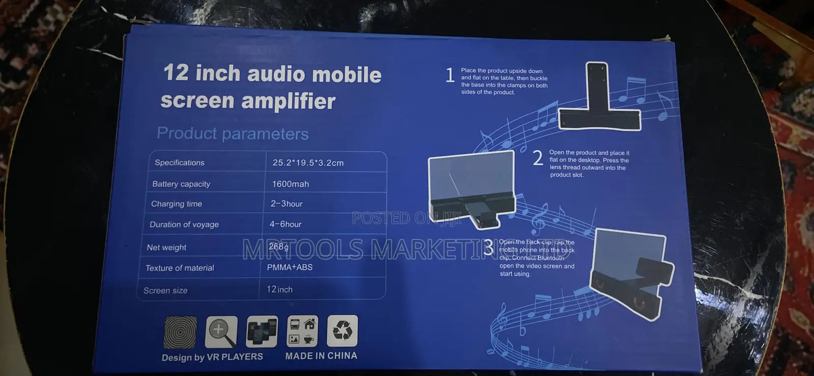 Phone Screen Magnifier With Bluetooth Speaker and Inbuilt Battery