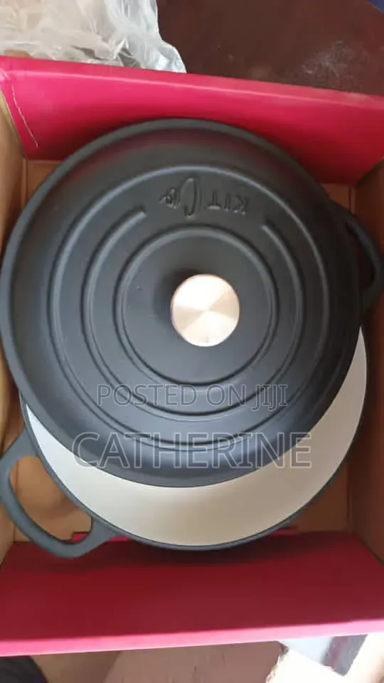 KIT 30cm Enameled Cast Iron Dutch Oven - Black