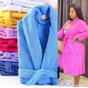 Women Plush Fleece Bathrobe-Soft Absorbent Towel Nightgown/ Loungewear