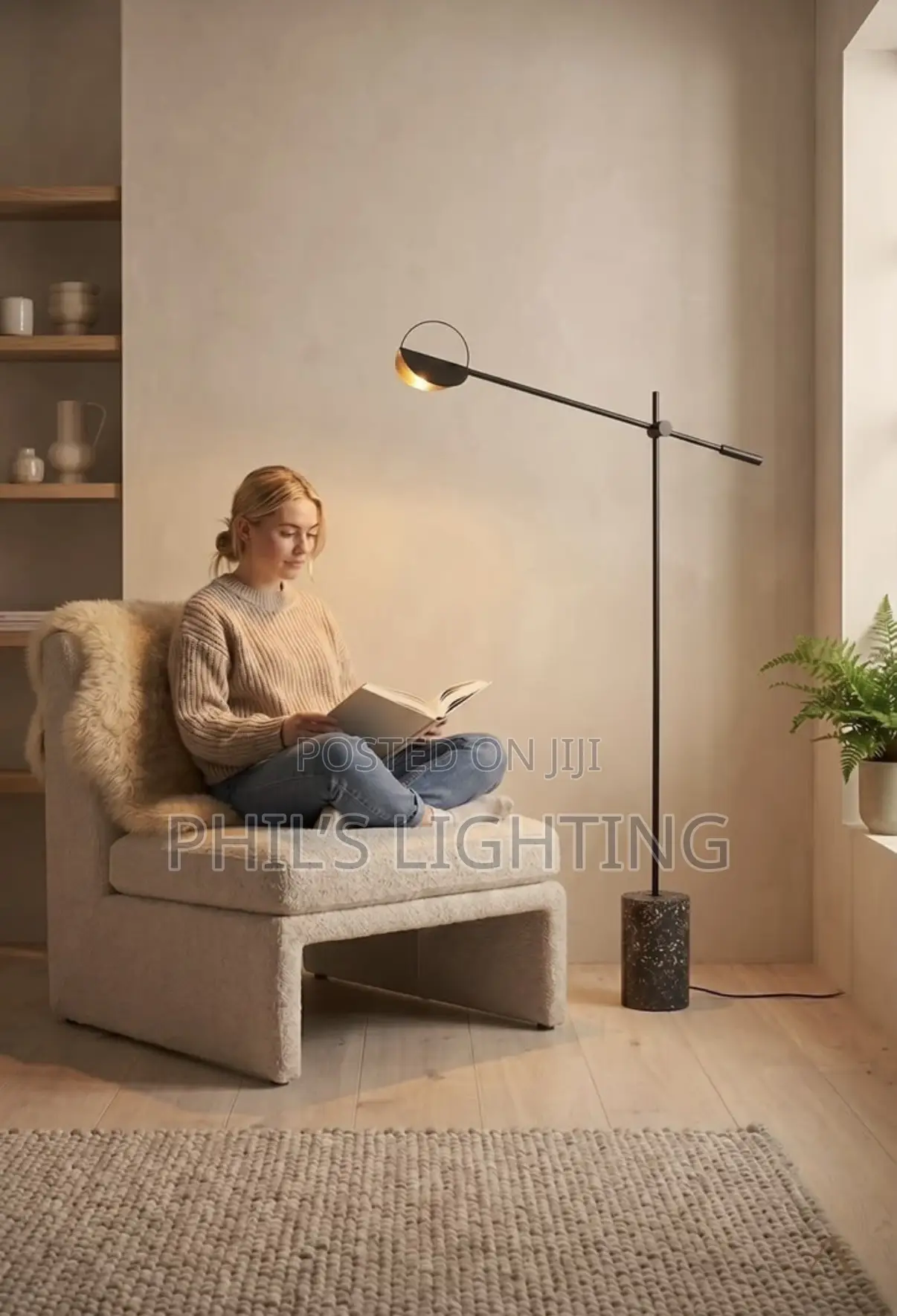 Nordic Terrazzo Bedroom Headboard Study Floor Lamp