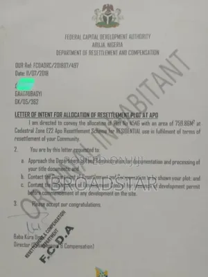 Prime Residential Plot in Apo Resettlement for Sale