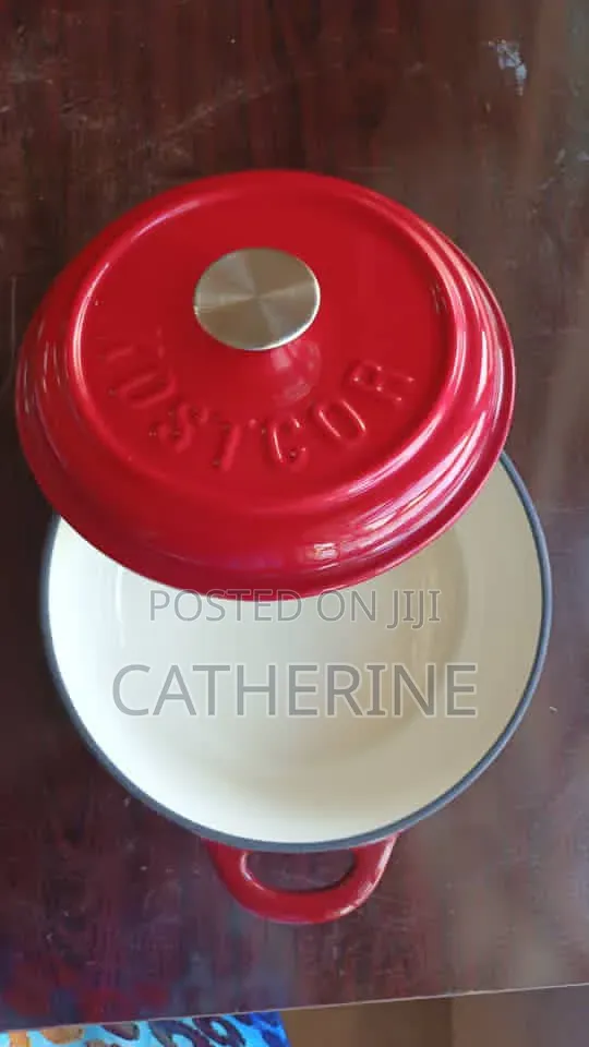 22cm Enameled Cast Iron Dutch Oven - Red