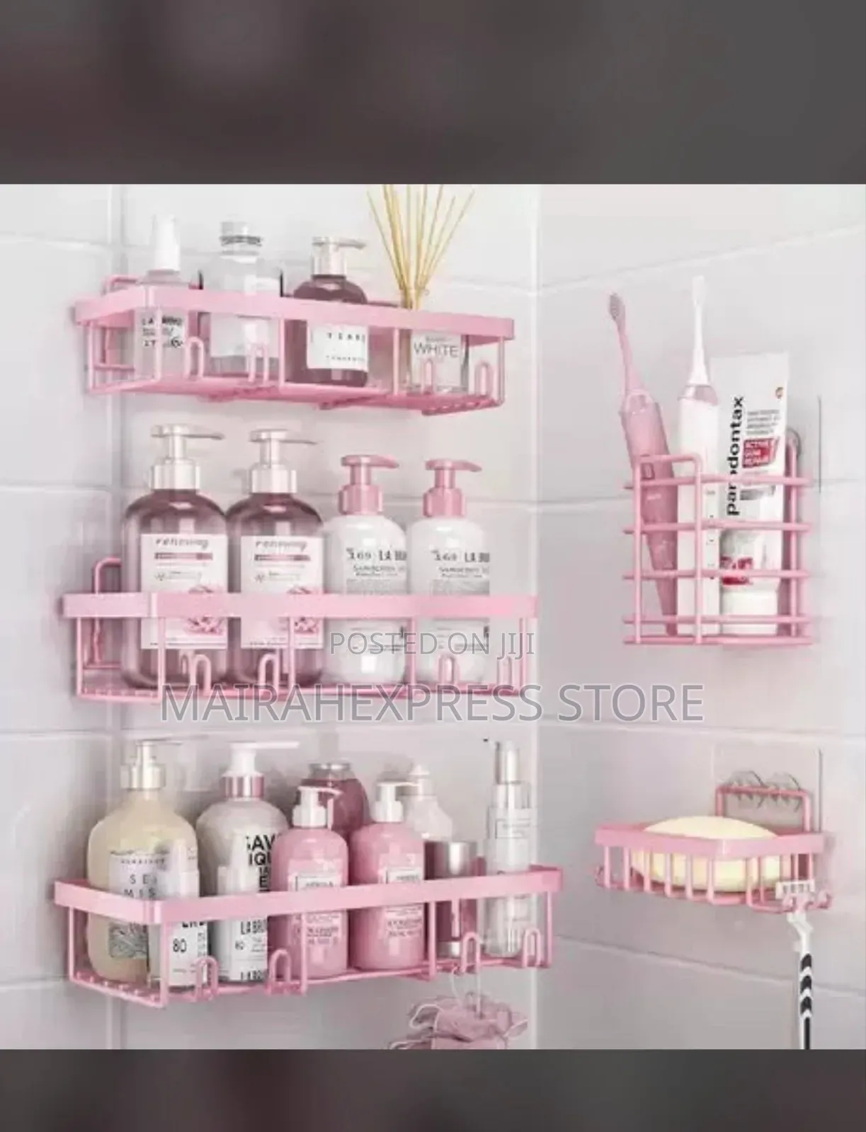 5in1pinky Wall Mounted Bathroom Rack