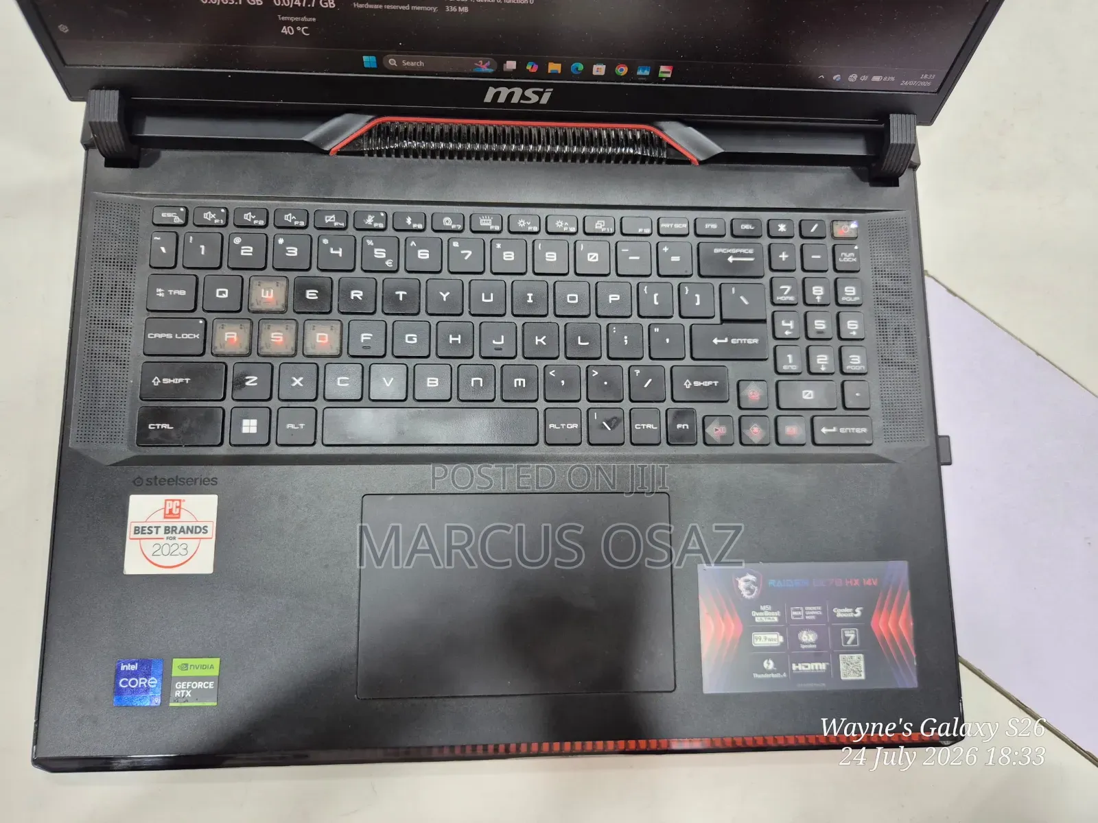 Laptop MSI Raider GE78HX 64GB Intel Core i9 SSD 2T