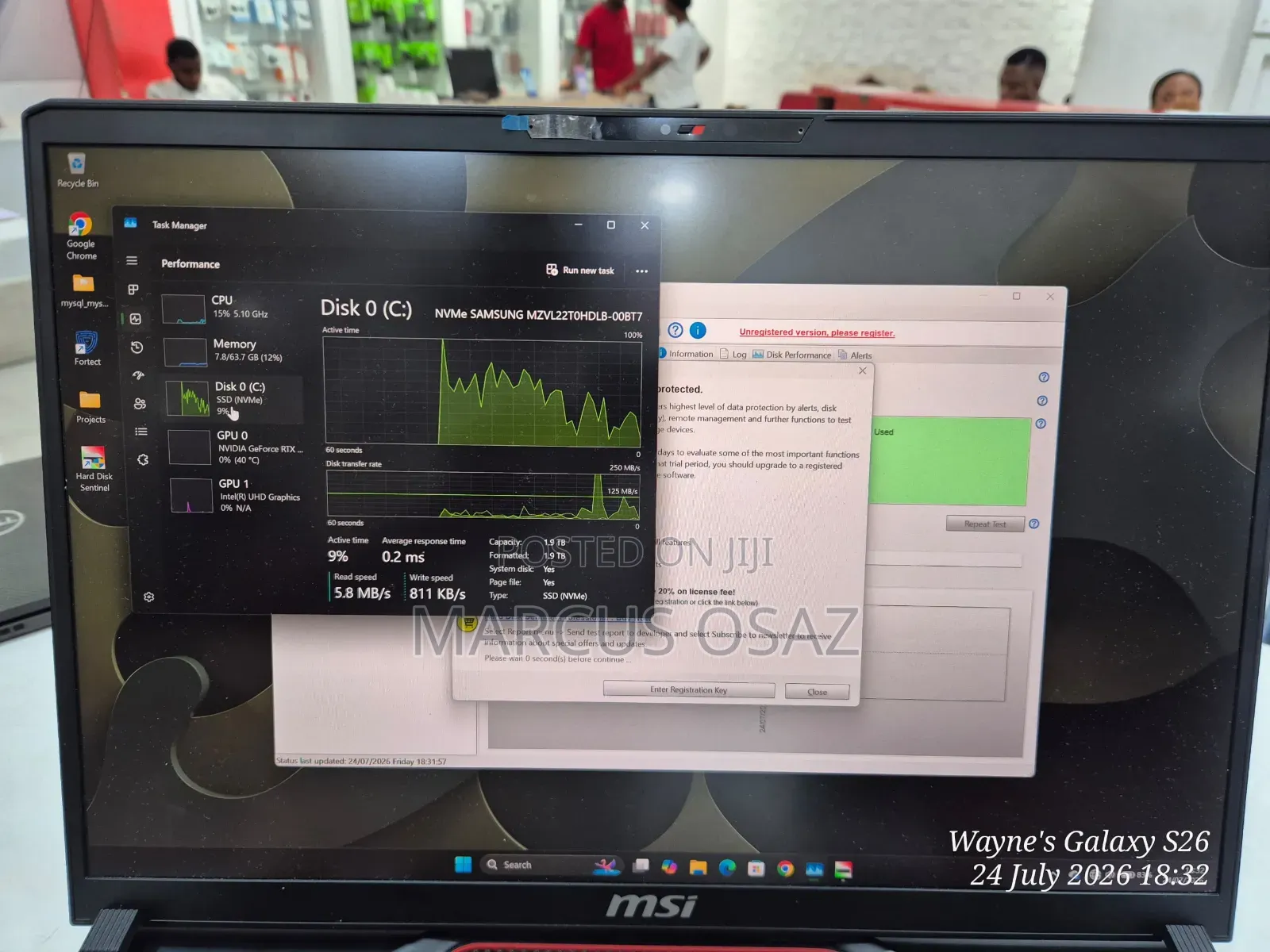 Laptop MSI Raider GE78HX 64GB Intel Core i9 SSD 2T