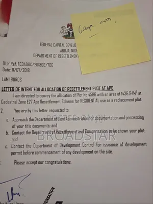Premium Residential Plot in Apo Resettlement for Sale