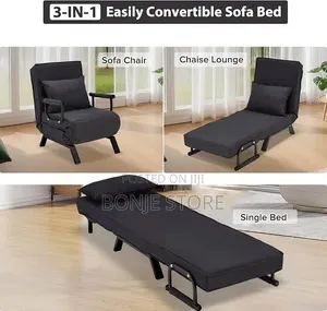 Single Person 3-Way Sofa Bed, Foldable Sofa Seat, Single,