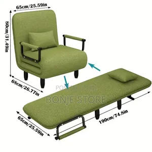 Single Person 3-Way Sofa Bed, Foldable Sofa Seat, Single,