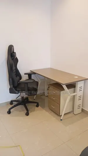 Office Desk With All Black Furgle Chair
