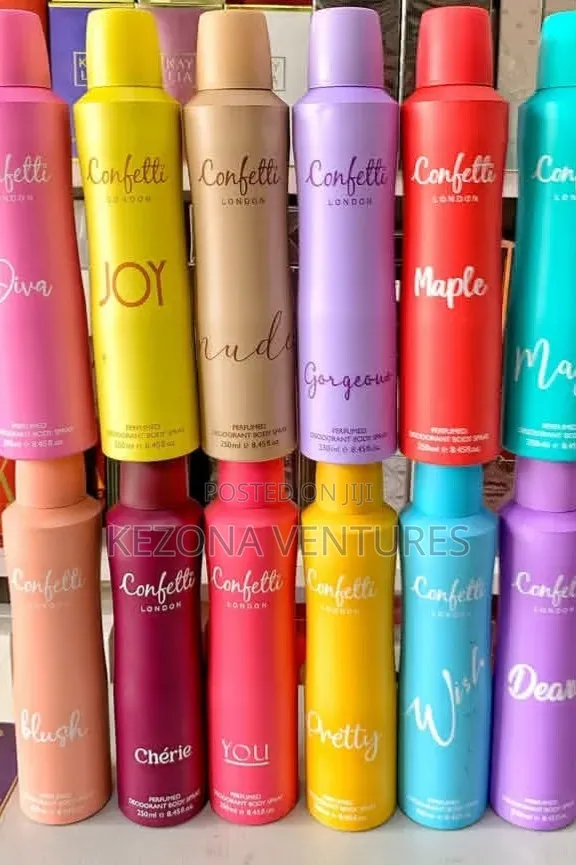 Confetti London Body Sprays 250ml.