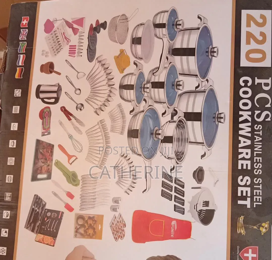 220 Piece Stainless Steel Cookware Utensil Set