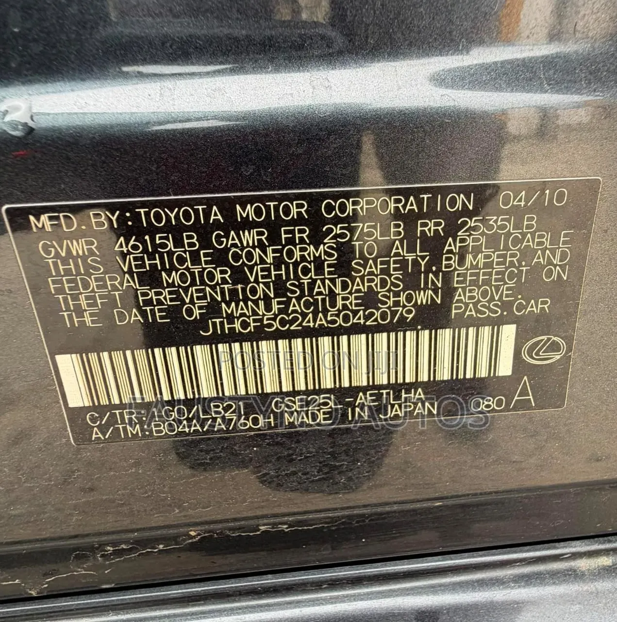 Lexus IS 250 AWD Automatic 2010 Black