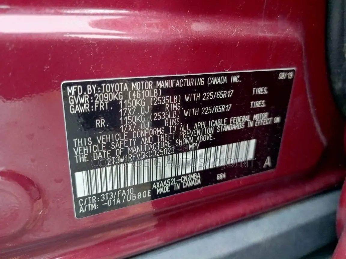 Toyota RAV4 XLE Premium AWD 2020 Red