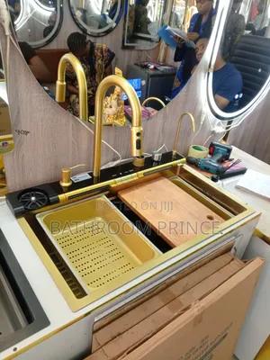 Modern Gold 7 Button Kitchen Sink