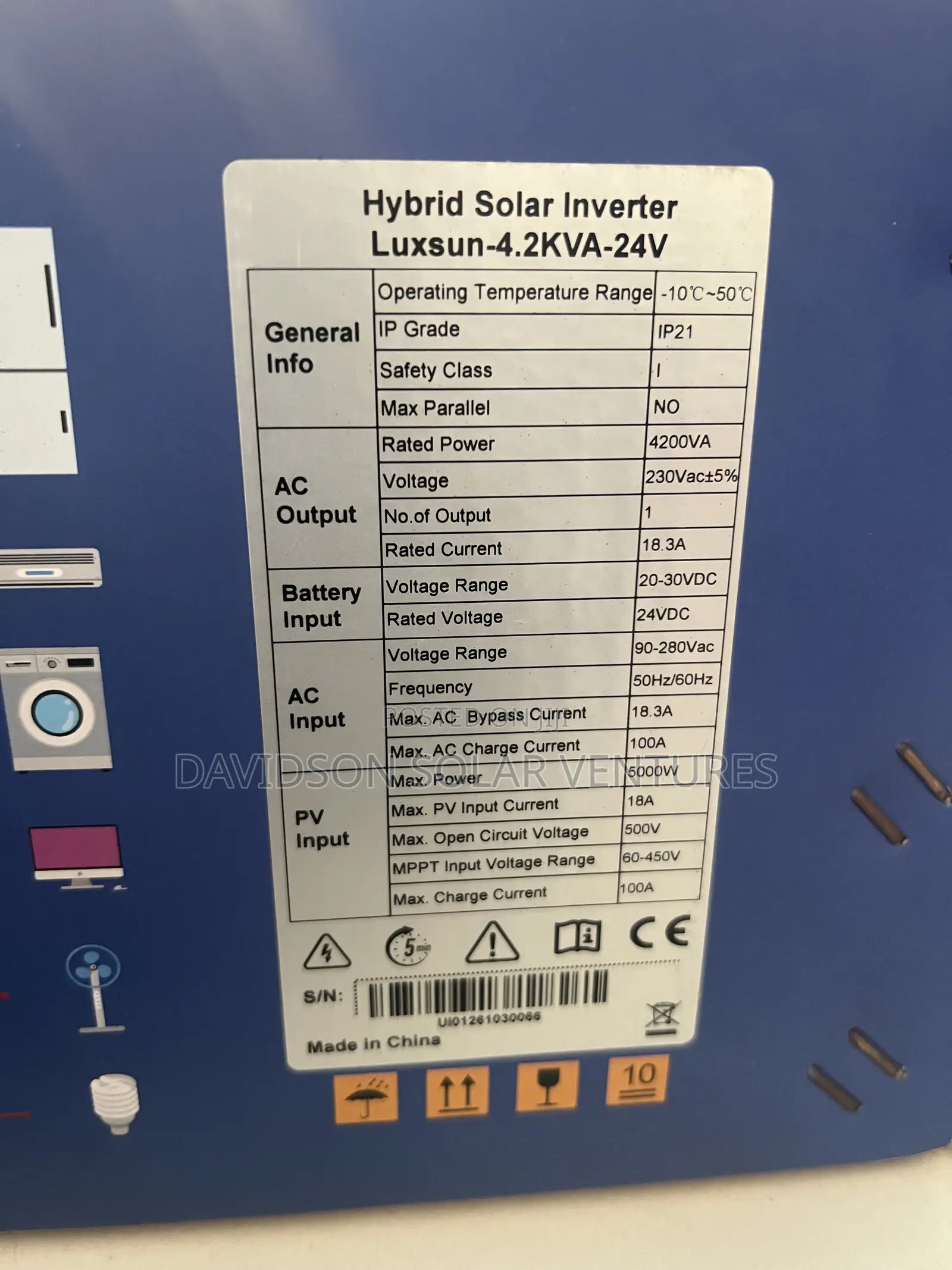 4.2kva 24v Luxsun Hybrid Solar Inverter