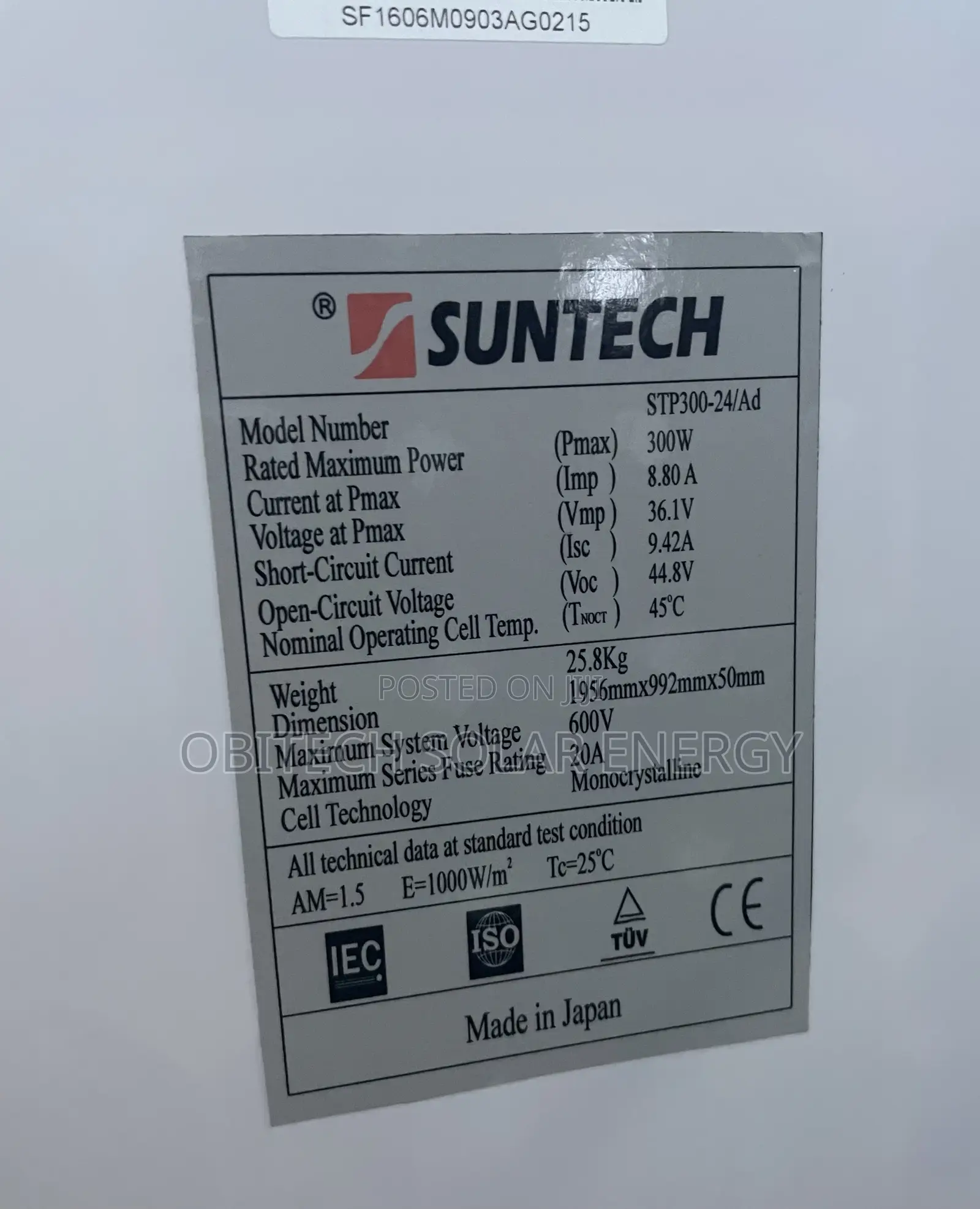 Suntech 300W Solar Panel – High Efficiency Durable