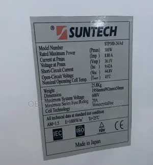 Suntech 300W Solar Panel – Reliable High-Efficiency