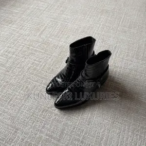 Original Crocodile Python Heeled Ankle Leather Boot