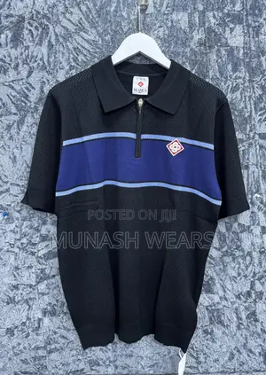 Casablanca Blue and Black Polo M-3xl Available