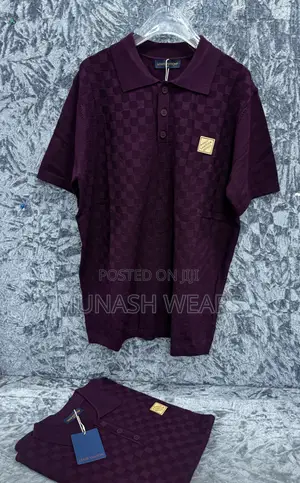Louis Vuitton Wine Color Collar Polo M-3xl