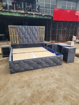 Grey Padded 6by6 Set of Bed.