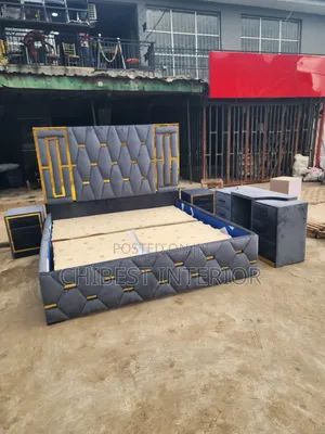 Grey Padded 6by6 Set of Bed.