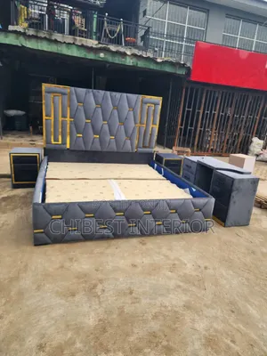 Luxury 6by6 Upholstery Bed Frame With Its Accessories