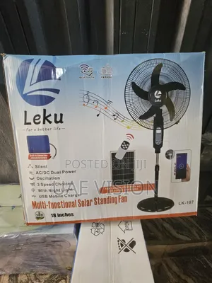 18inches LEKU Bluetooth Solar Rechargeable Fan High Quality