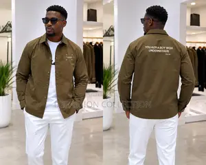 Premium Army Green Men's Fashion Overshirt