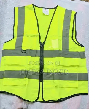 High-Visibility Safety Vest Withmultiple Pockets and a Clear ID Holder