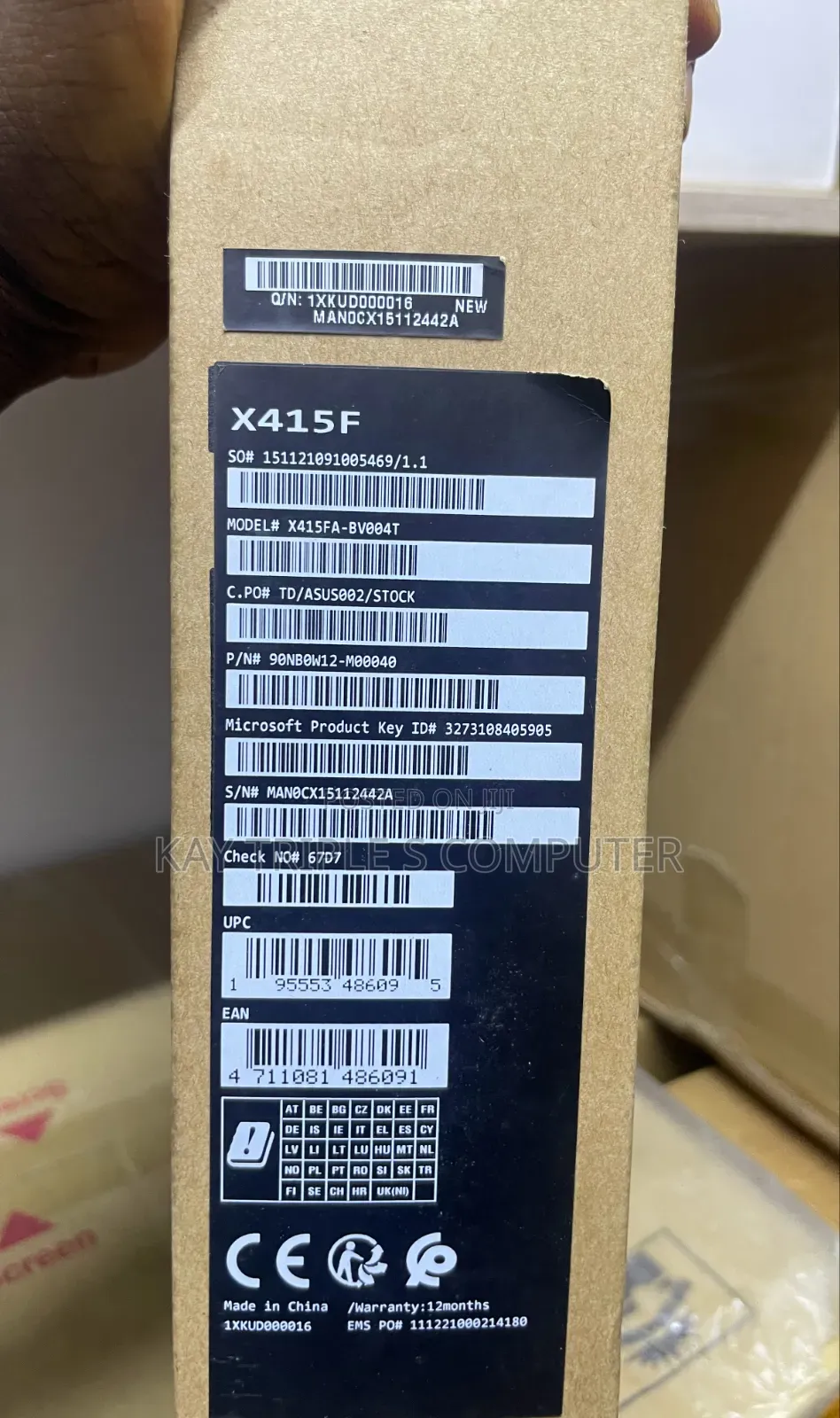 New Laptop Asus X415J 4GB Intel Core i3 HDD 1T