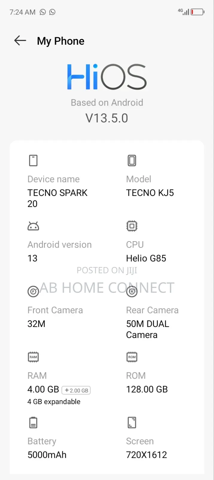 Tecno Spark 20 128 GB