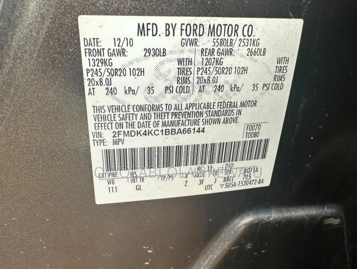 Ford Edge 2012 Gray