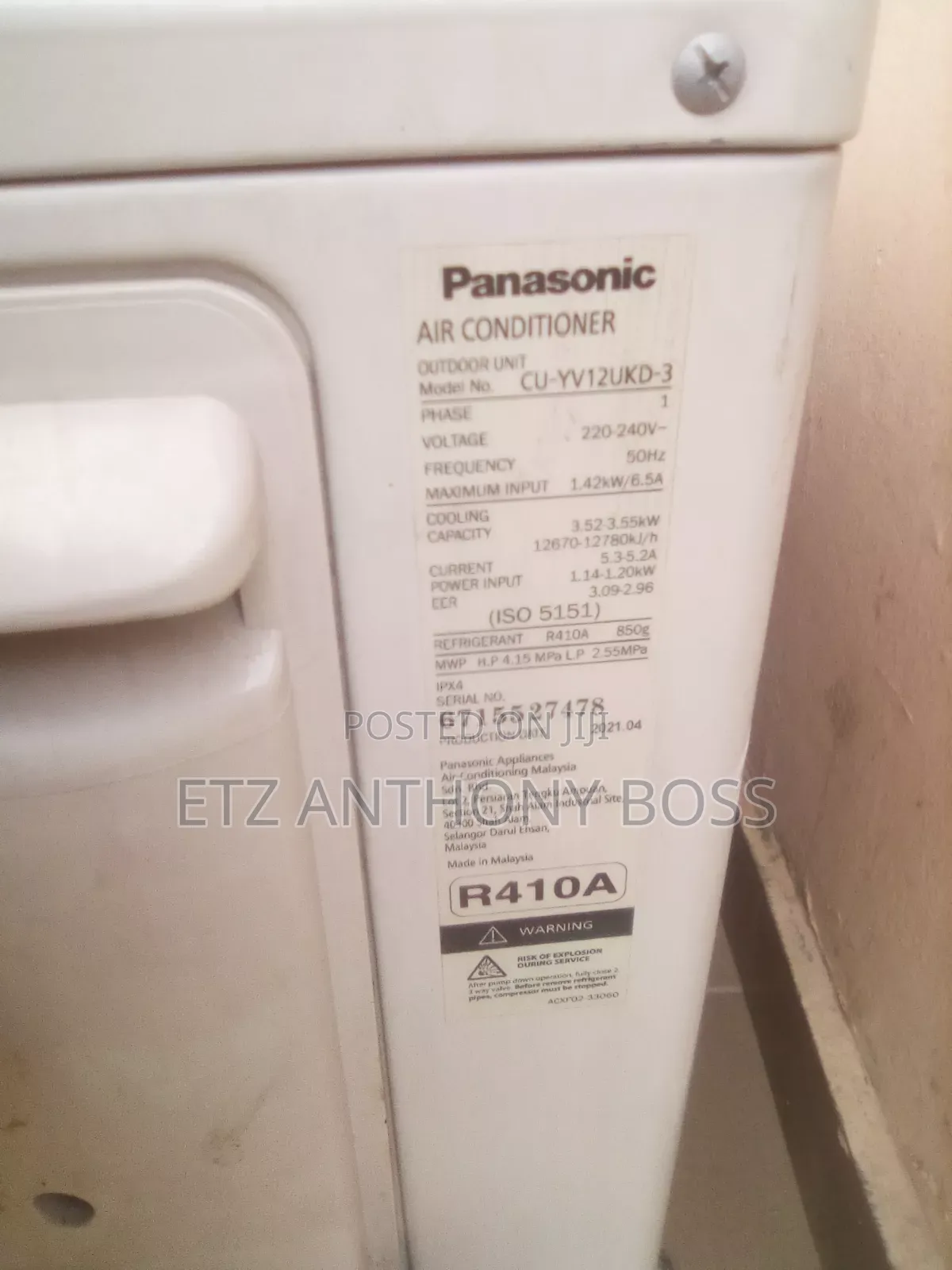 Panasonic Air Condition 1.5 HP