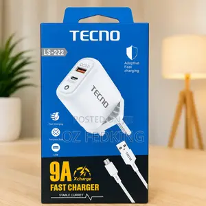 Tecno Fast Charger With USB Cable