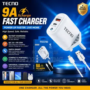 Tecno Fast Charger With USB Cable