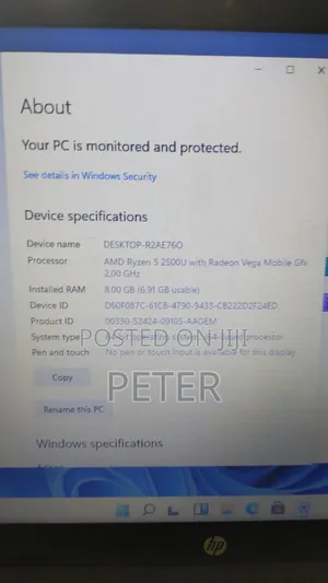 Laptop HP 250 G7 8GB AMD Ryzen 5 SSD 128GB