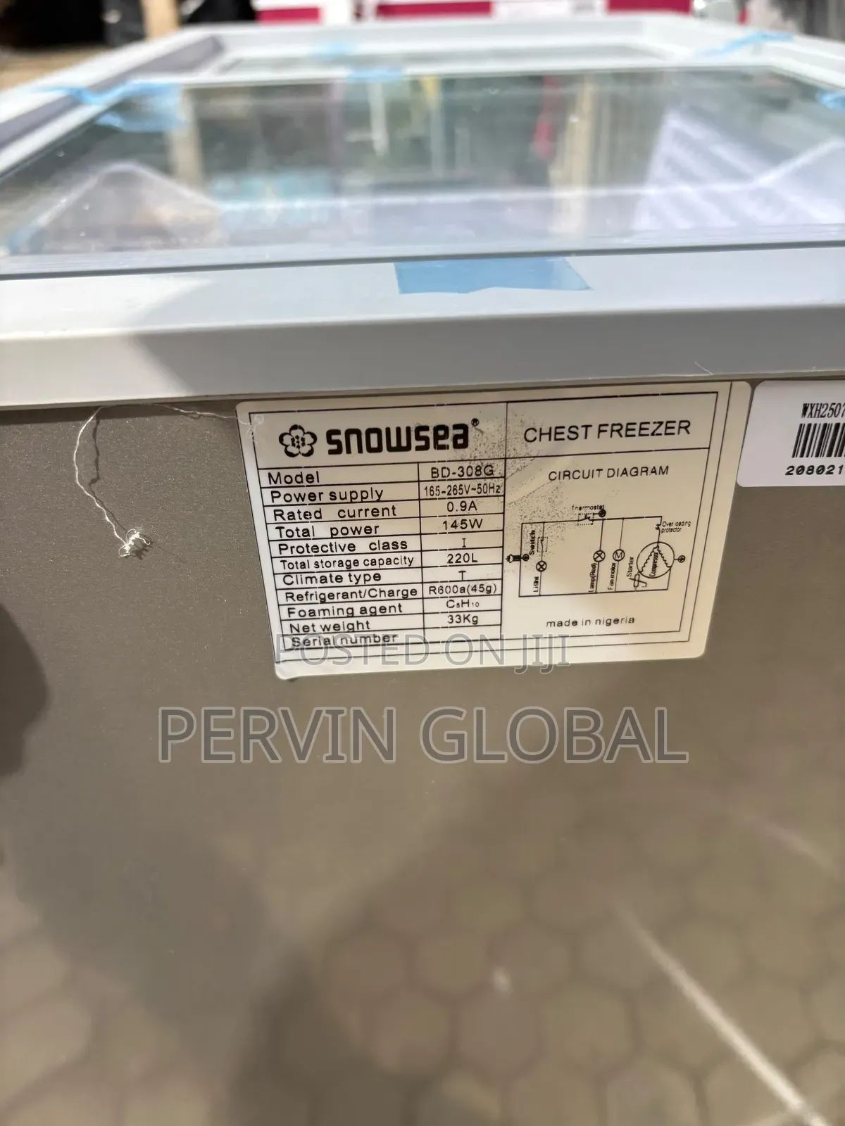 Snowsea Freezer BD308G 220L