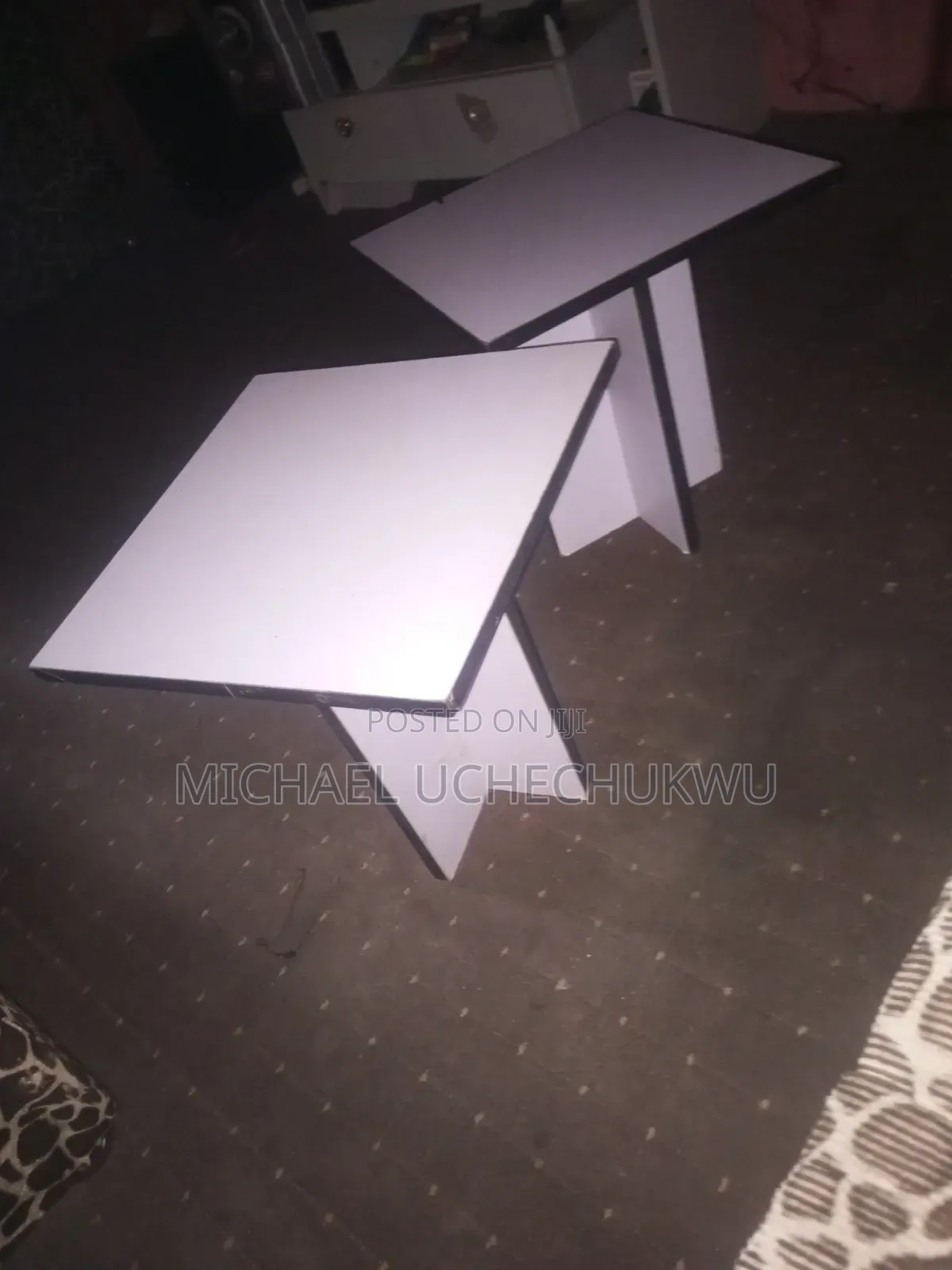 Neatly Used 2 White Side Stool