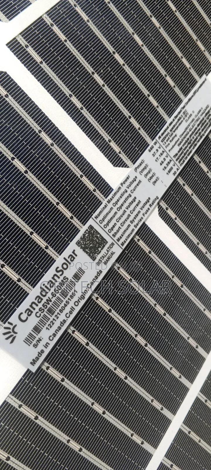 650watts 144cell Canadian Bifacial Solar Panel