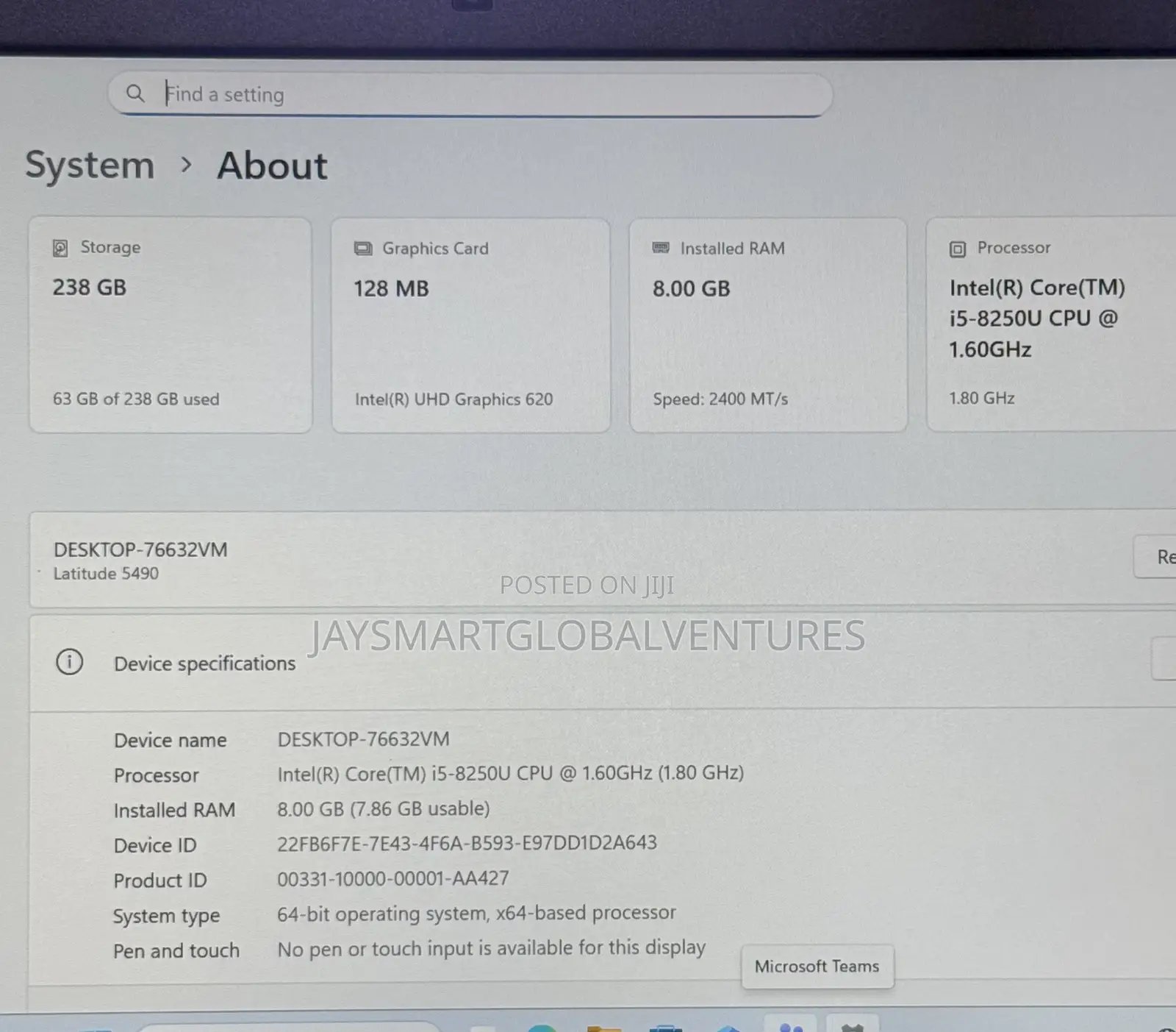 Laptop Dell Latitude 5490 8GB Intel Core i5 SSD 256GB