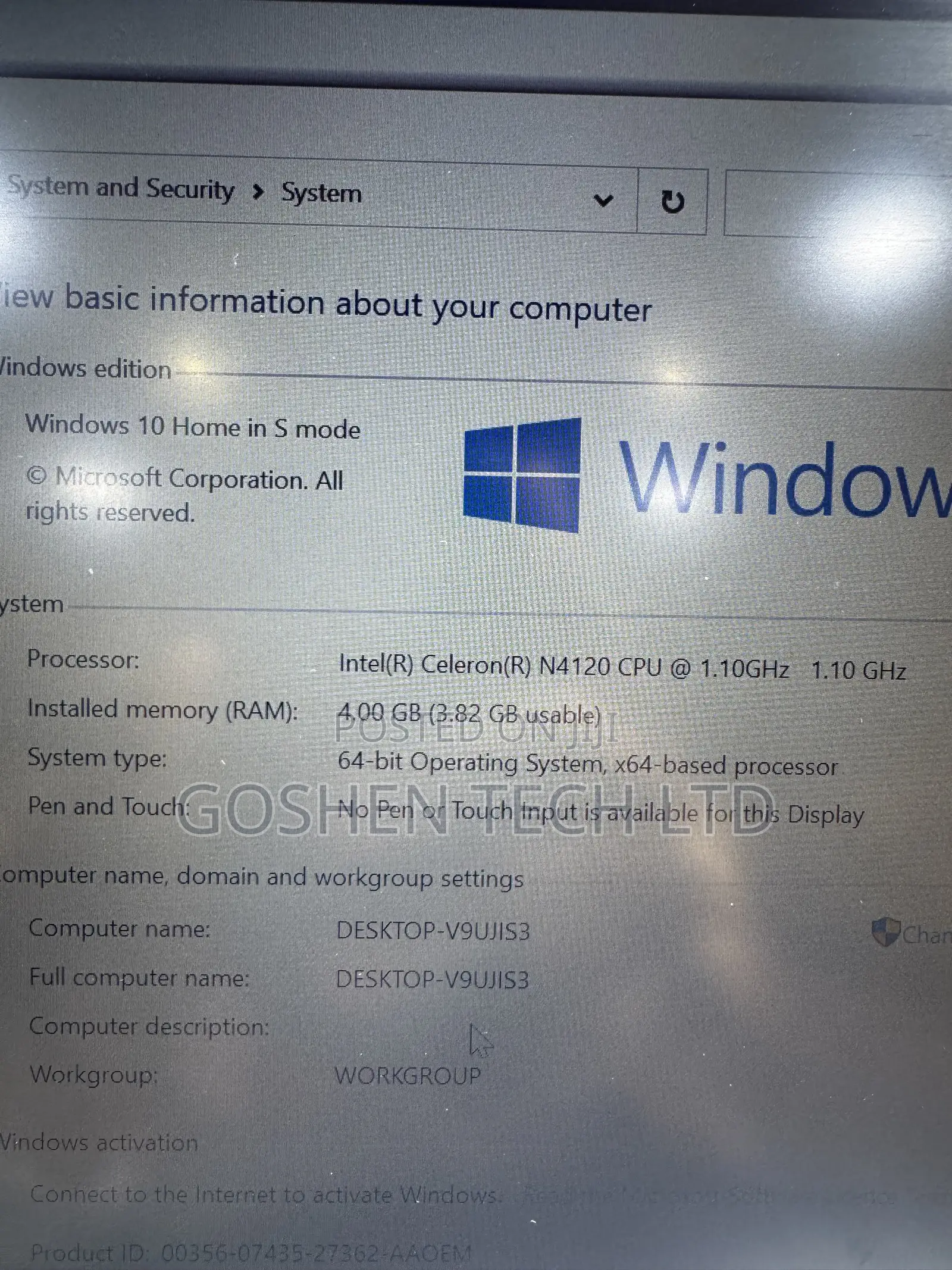 Laptop HP 14-dq1025cl 4GB Intel Celeron eMMC 128GB