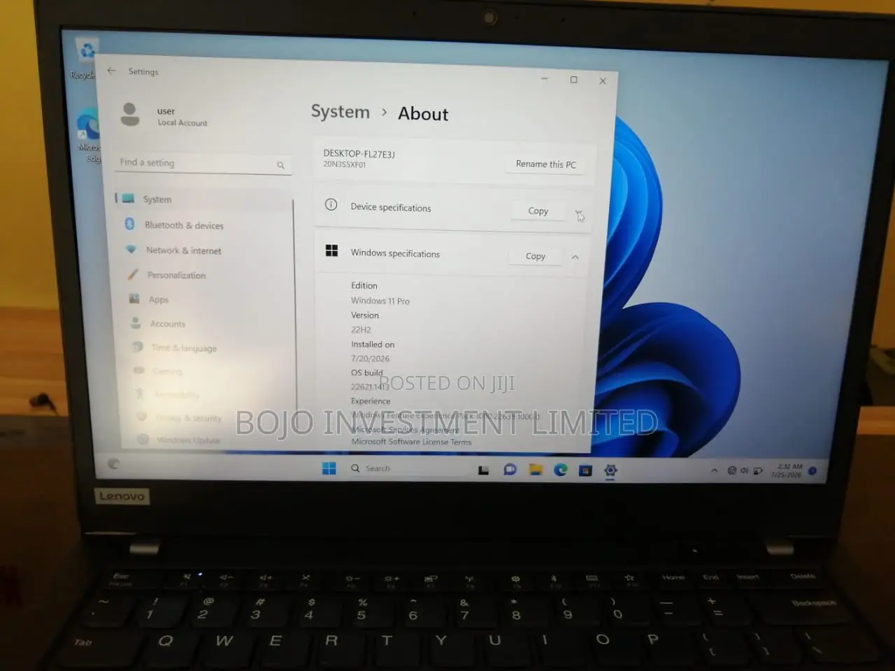 Laptop Lenovo ThinkPad T14 G1 8GB Intel Core i5 SSD 256GB