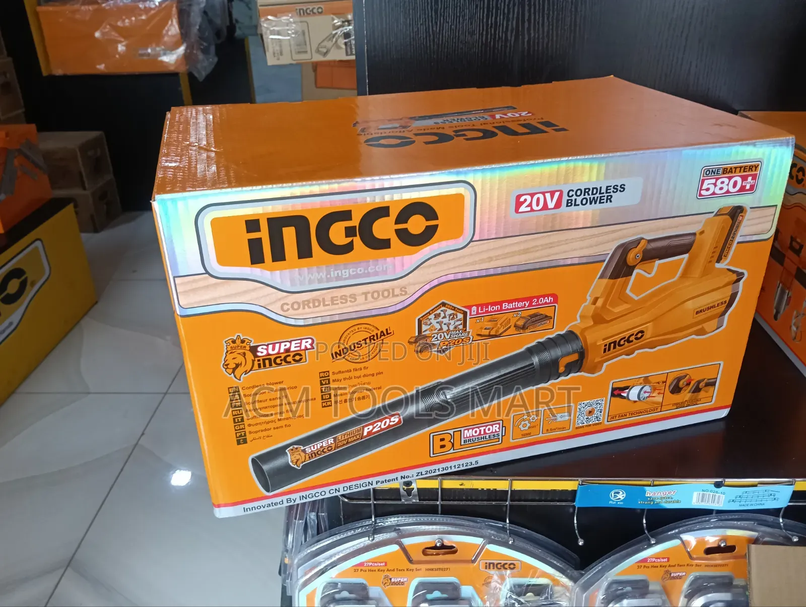 INGCO 20V Brushless Cordless Blower With 2 Batteries Charger