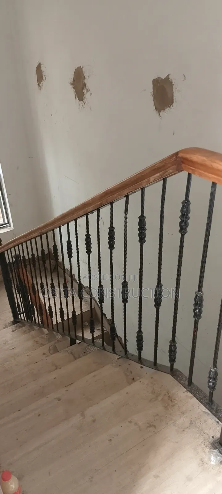 Wood Handrail With Wrought