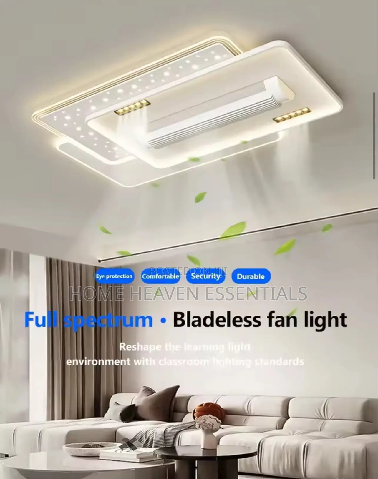 Luxury Living Room Bladeless Fan Chandelier