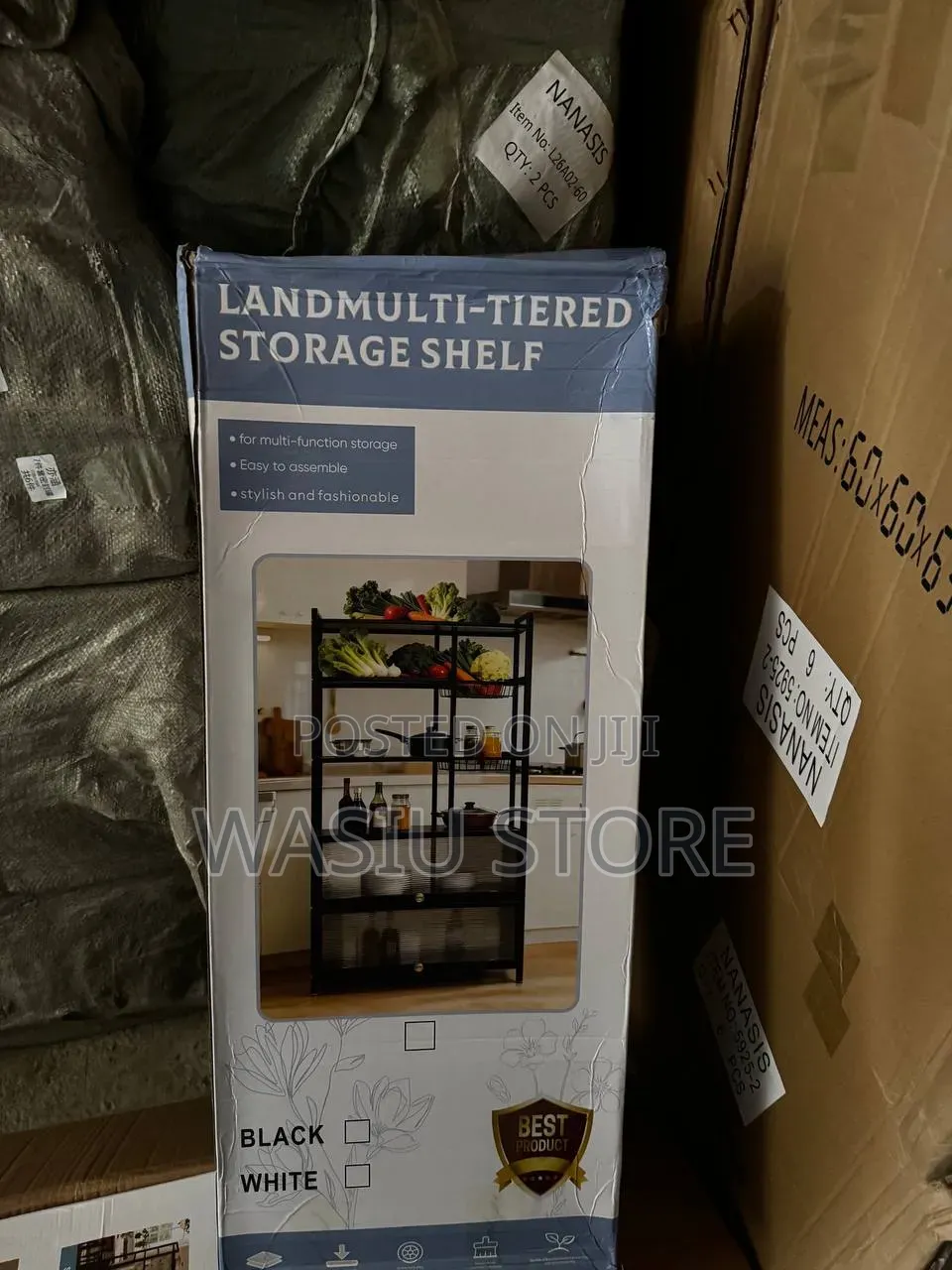 Multi-Purpose Storage Rack With Wire Baskets